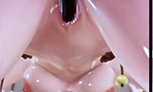 Hentai 3D-animatie: Chun-lis erotische ontmoeting met een enorme zwarte schacht